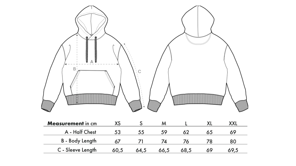 Sizing chart Hoodie
