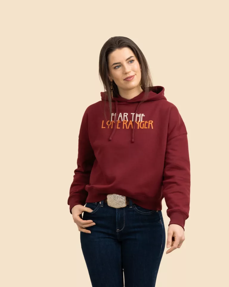 LONE RANGER Women's Cropped Hoodie - Burgundy